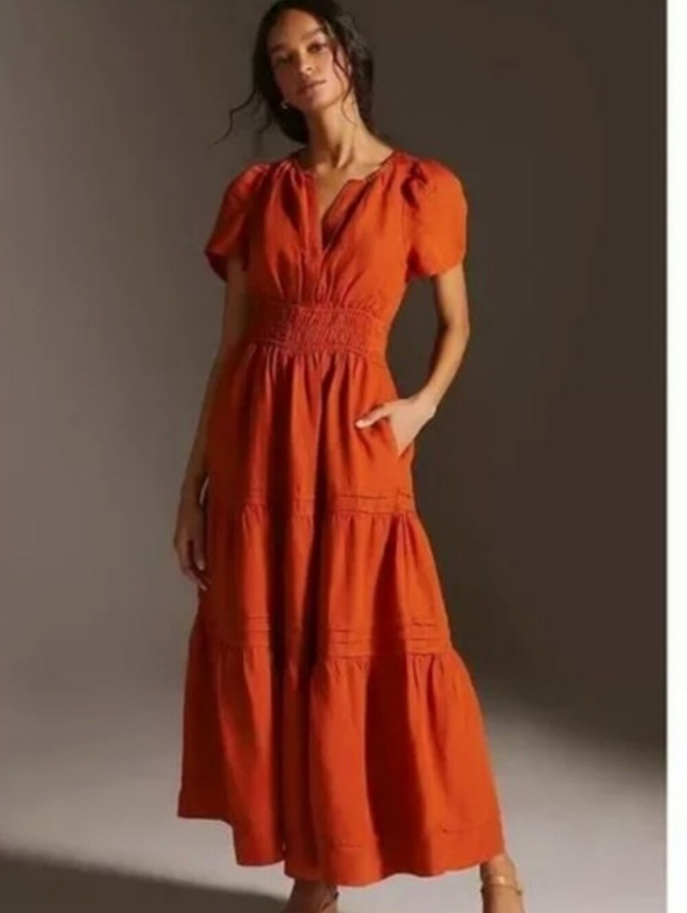 Anthropologie Maxi Dress With Pockets Xl